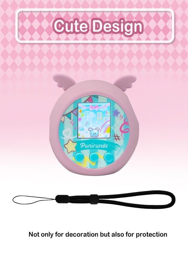Chanvoo Silicone Case Compatible with Punirunes Interactive Digital Toy - Protective Sleeve with Lanyard (Case Only)-Pink - Image 2